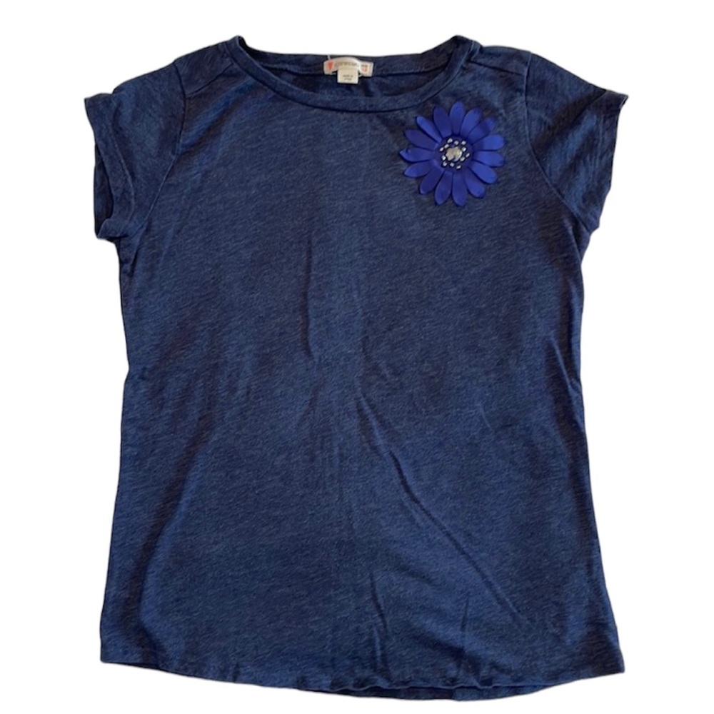 Crewcuts brand blue t-shirt with flower